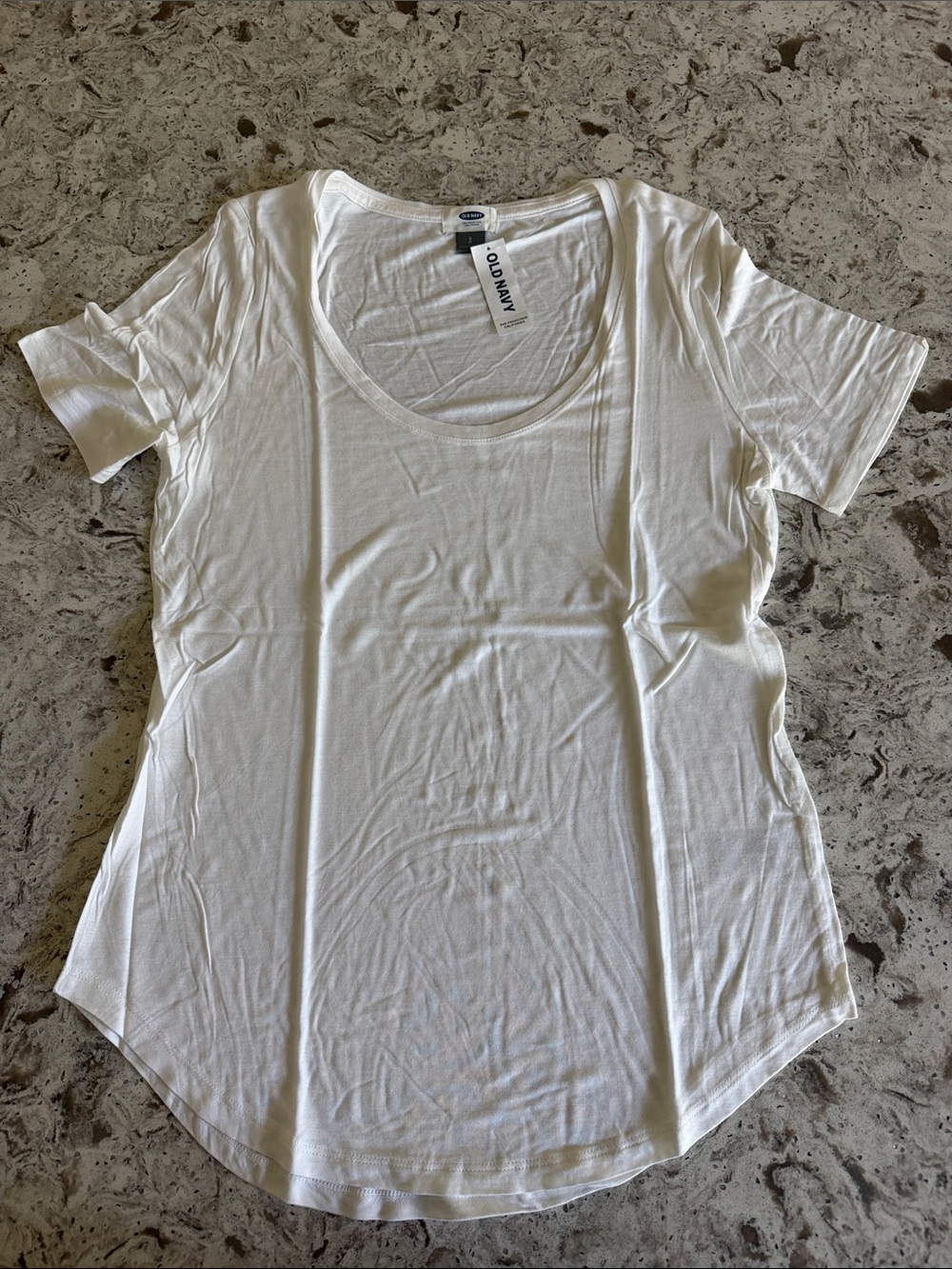 Old Navy White Scoop Neck Short Sleeve Tee - Women's Basic